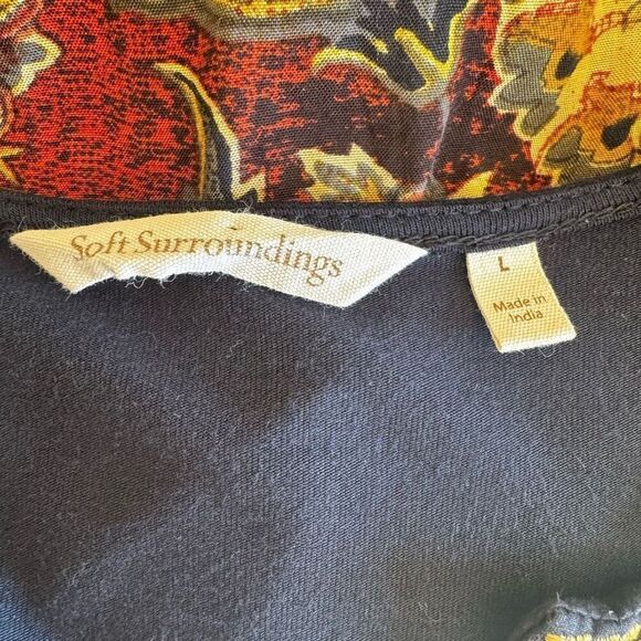 Soft Surroundings Embroidery Floral Inserts Long Sleeves SZ L # 2366 - Picture 8 of 12